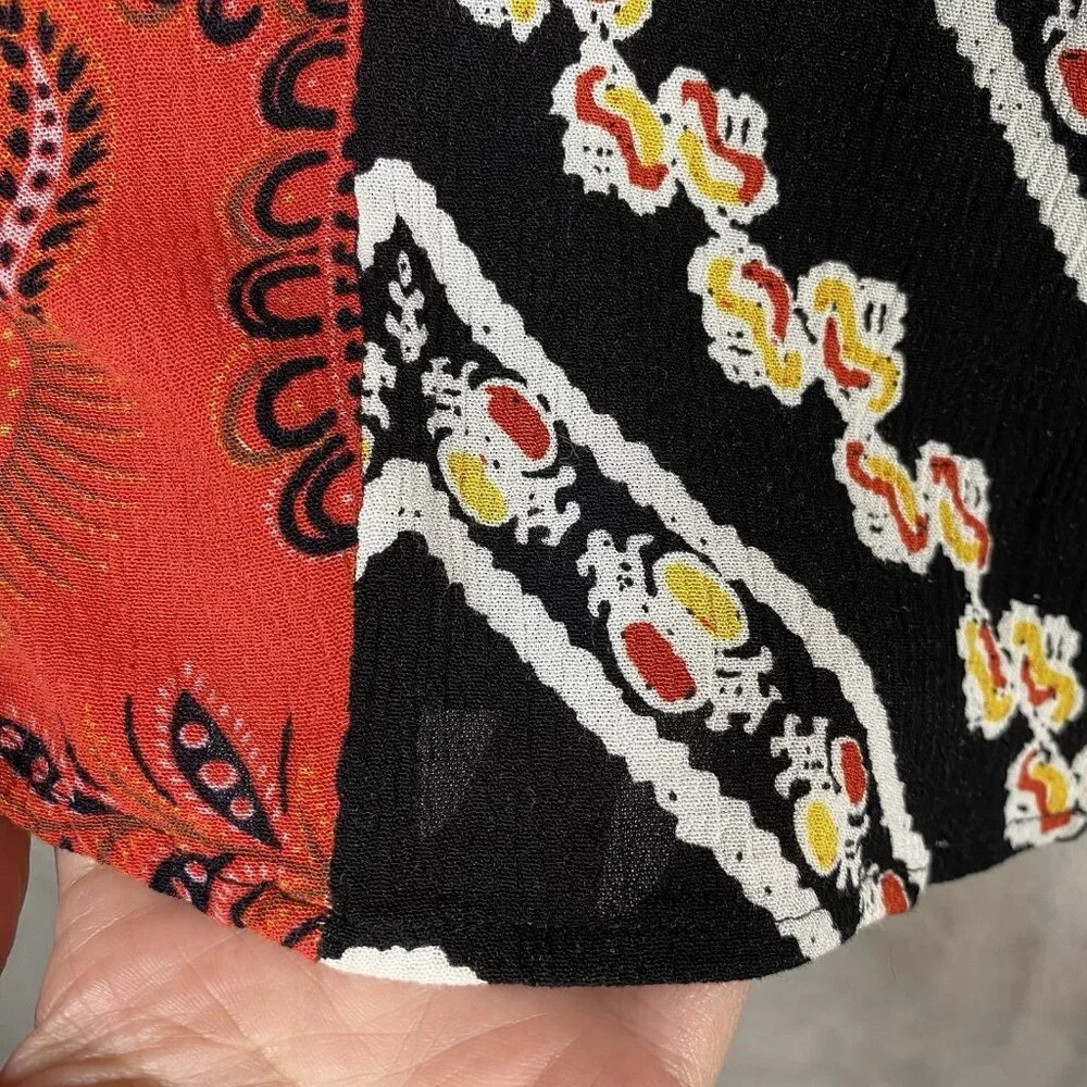 Desigual Creta Dress 38 Boho Embroidered Mixed Print Eclectic Ethnic Patchwork - Picture 11 of 16